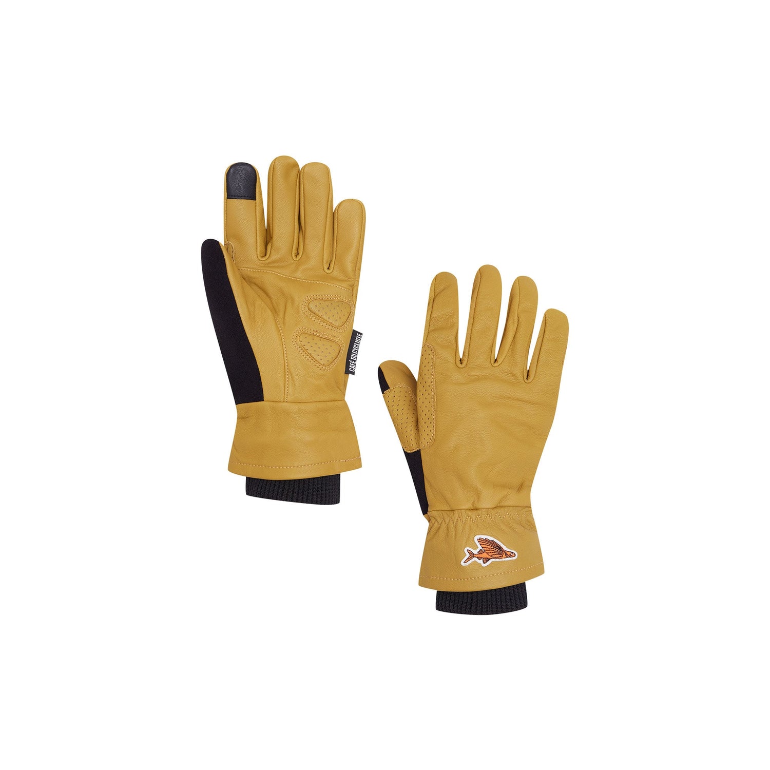 Cafe du Cycliste Gravel Leather Gloves Mustard