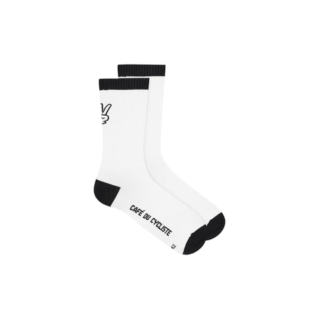 Cafe du Cycliste Motto Socks Black on White
