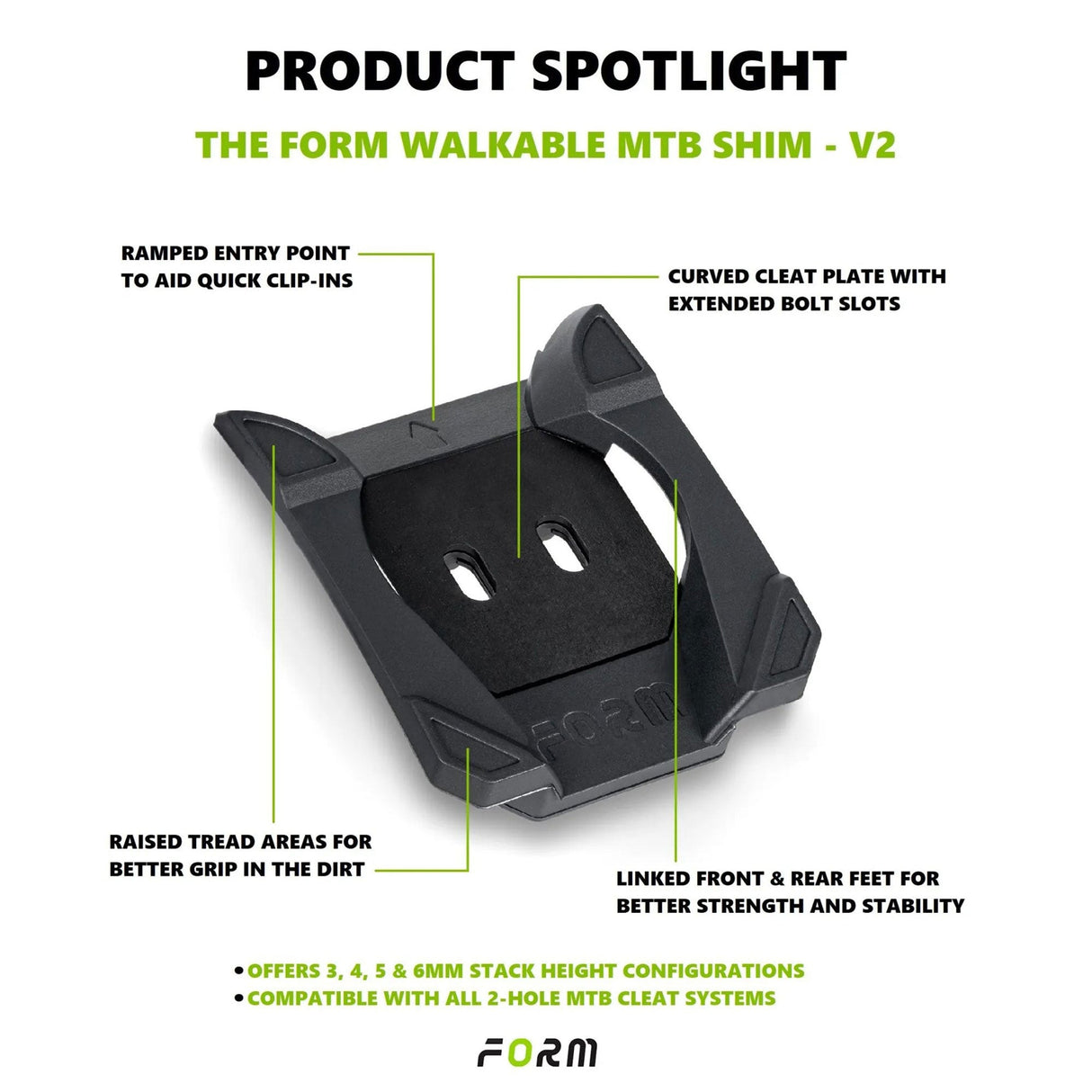 Fit Kit Form MTB Leg Length Shim - Walkable V2