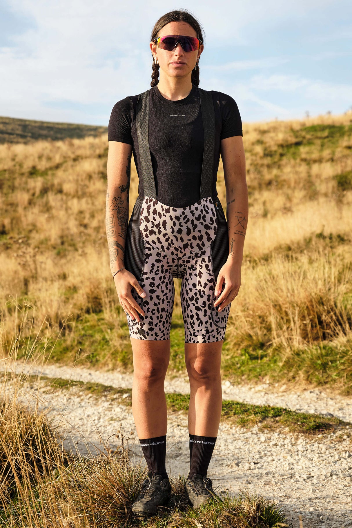 Giordana Women's Beyond Leopard Gravel Cargo Bib Short