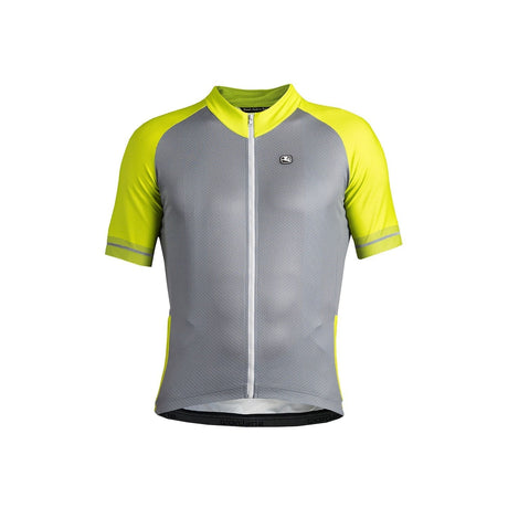 Giordana Lungo Short Sleeve Jersey Fluo Yellow / Grey