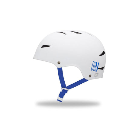 Giro Flak Helmet Matte White / Blue Logos