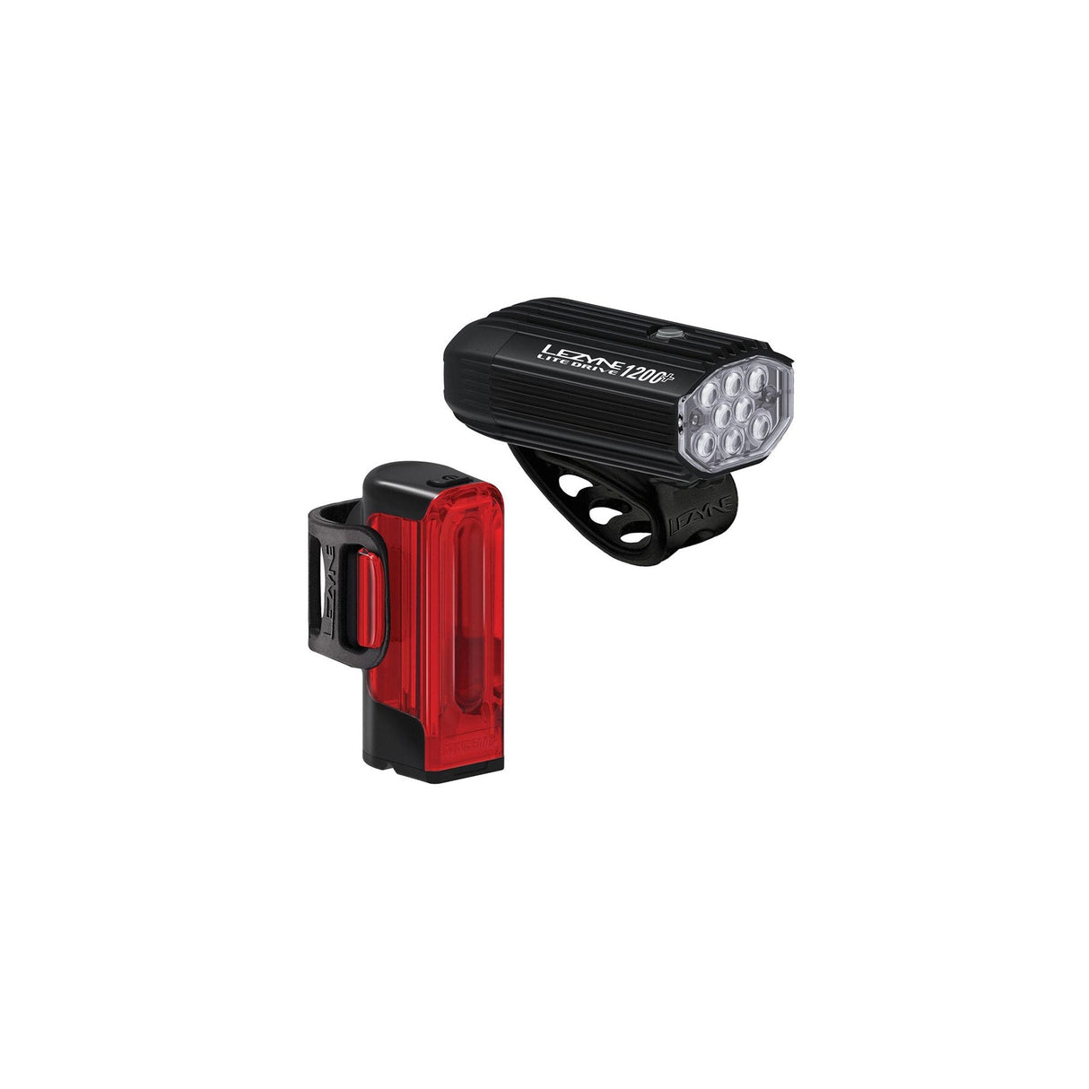 Lezyne Lite Drive 1200+ / Strip Drive Pro 400+ Pair Satin Black / Black