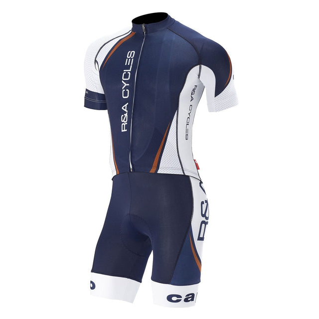 R&A Cycles Evolution Bib Short Blue / White