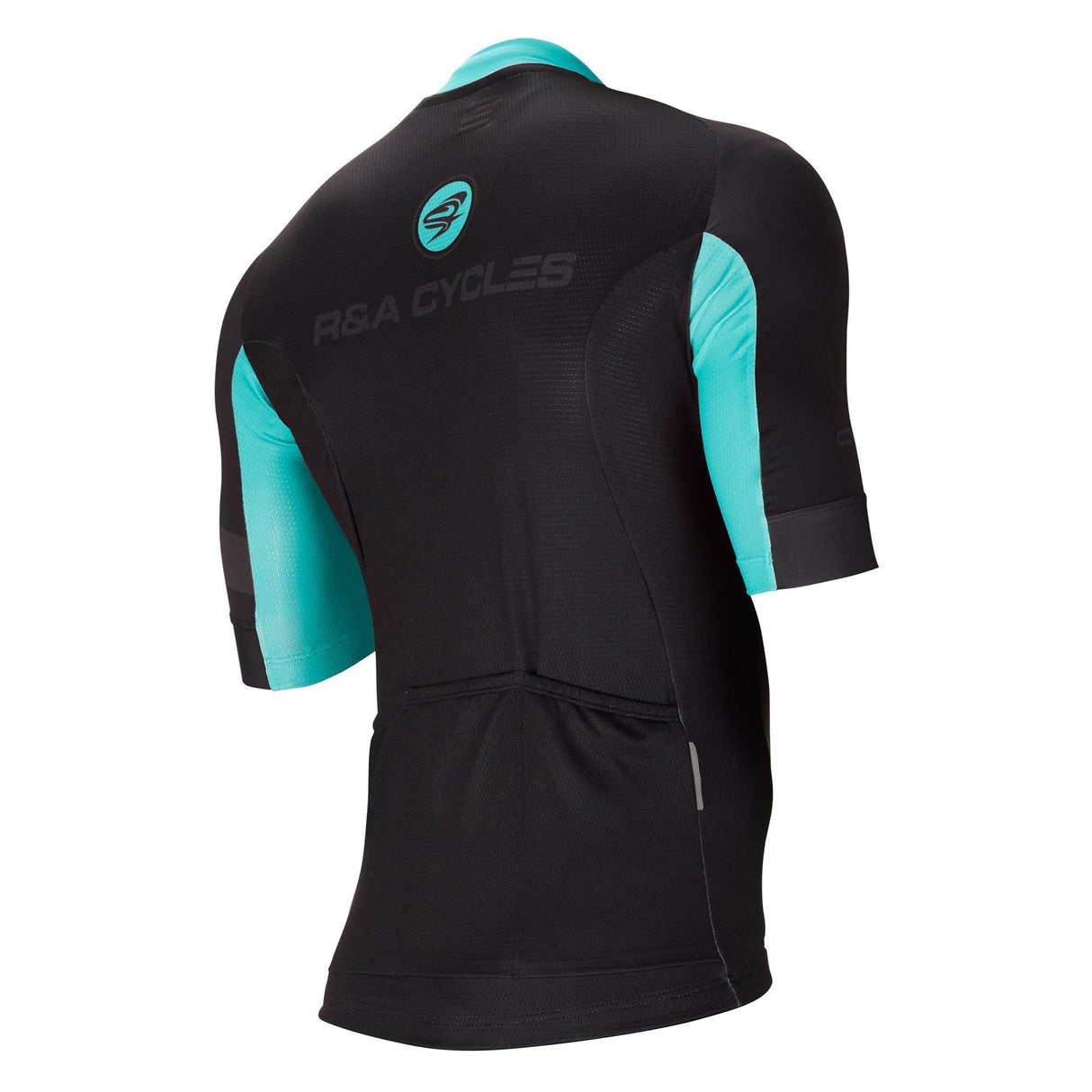 R&A Cycles ICONIC Short Sleeve Jersey Mens Black / Celeste