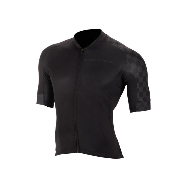 R&A Cycles Night Rider Short Sleeve Jersey Mens Black