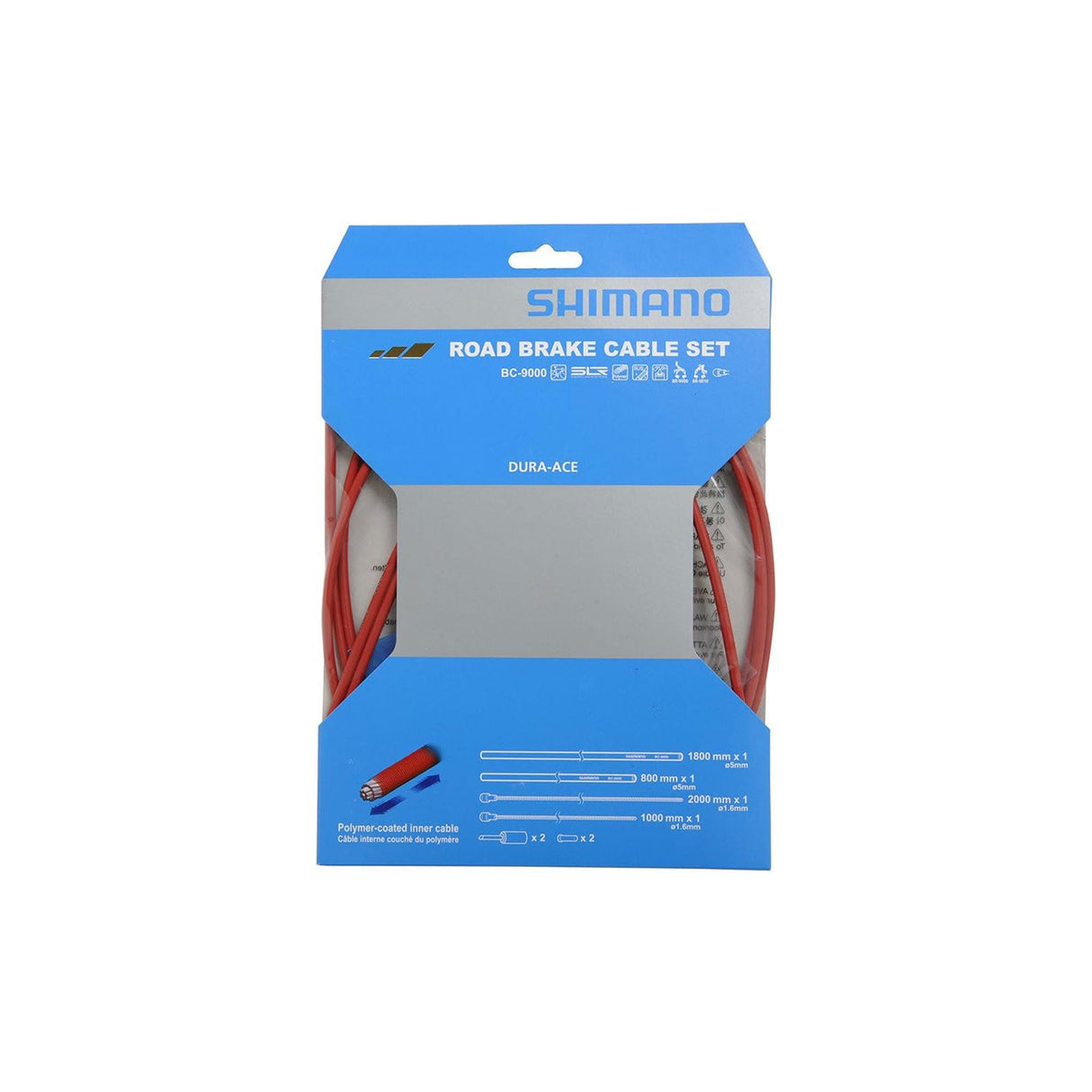 Shimano Dura - Ace BC - 9000 Polymer Coated Road Brake Cable Set Red