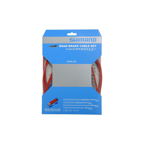Shimano Dura - Ace BC - 9000 Polymer Coated Road Brake Cable Set Red