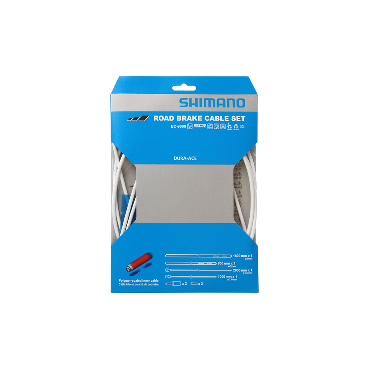 Shimano Dura - Ace BC - 9000 Polymer Coated Road Brake Cable Set White