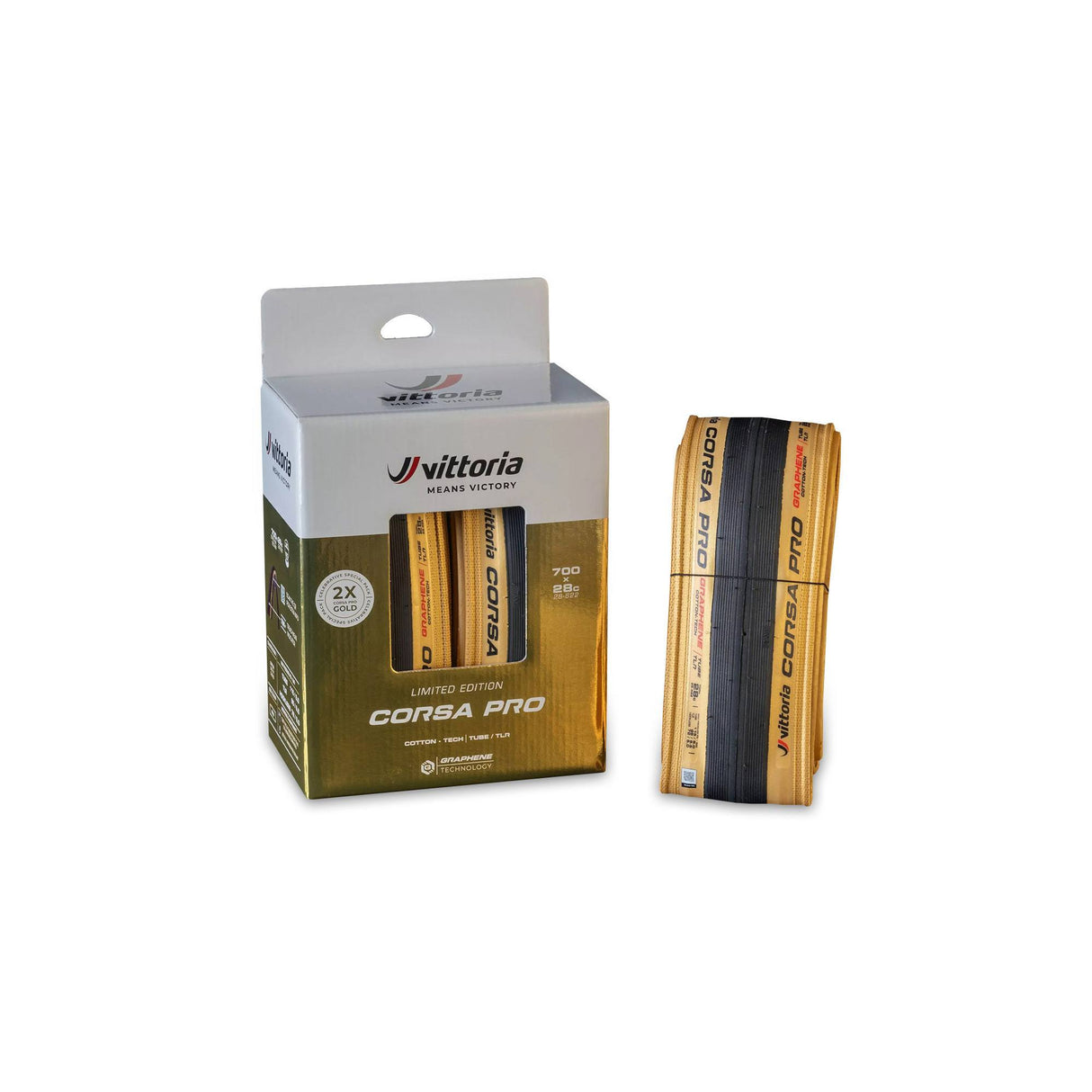 Vittoria Corsa Pro G2.0 Tubeless Tire - Limited Edition 2 - Pack Gold