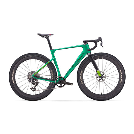 Wilier Rave SLR ID2 Rival XPLR E1 Bike w/Alloy Bar and Carbon Wheels Pixel Green Matte