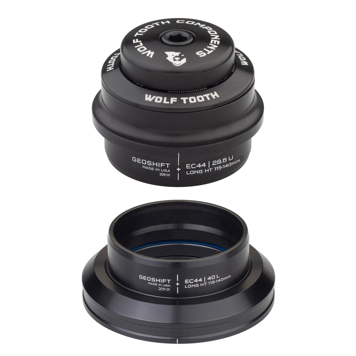 Wolf Tooth 1 Degree GeoShift Performance Angle Headset EC44/28.6 Upper, EC44/40 Lower