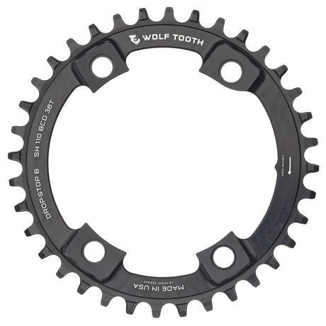 Wolf Tooth 110 BCD Asymmetric 4 - Bolt Chainrings for Shimano Cranks Drop - Stop B