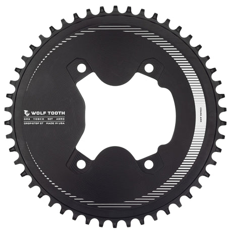 Wolf Tooth Aero 110 BCD Asymmetric 4 - Bolt Chainrings for Shimano GRX 800 Cranks Drop - Stop ST