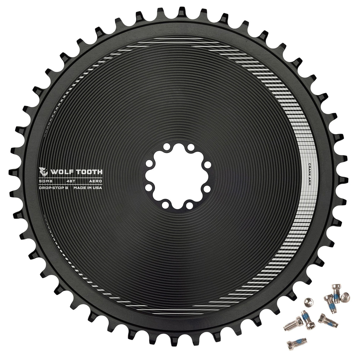 Wolf Tooth Aero Direct Mount Chainring for SRAM 8 - Bolt Gravel / Road Cranks Drop - Stop B