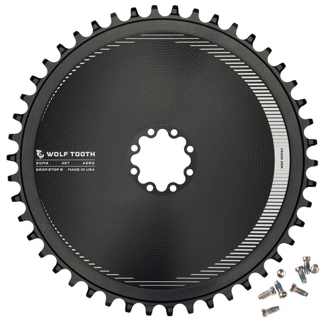 Wolf Tooth Aero Direct Mount Chainring for SRAM 8 - Bolt Gravel / Road Cranks Drop - Stop B