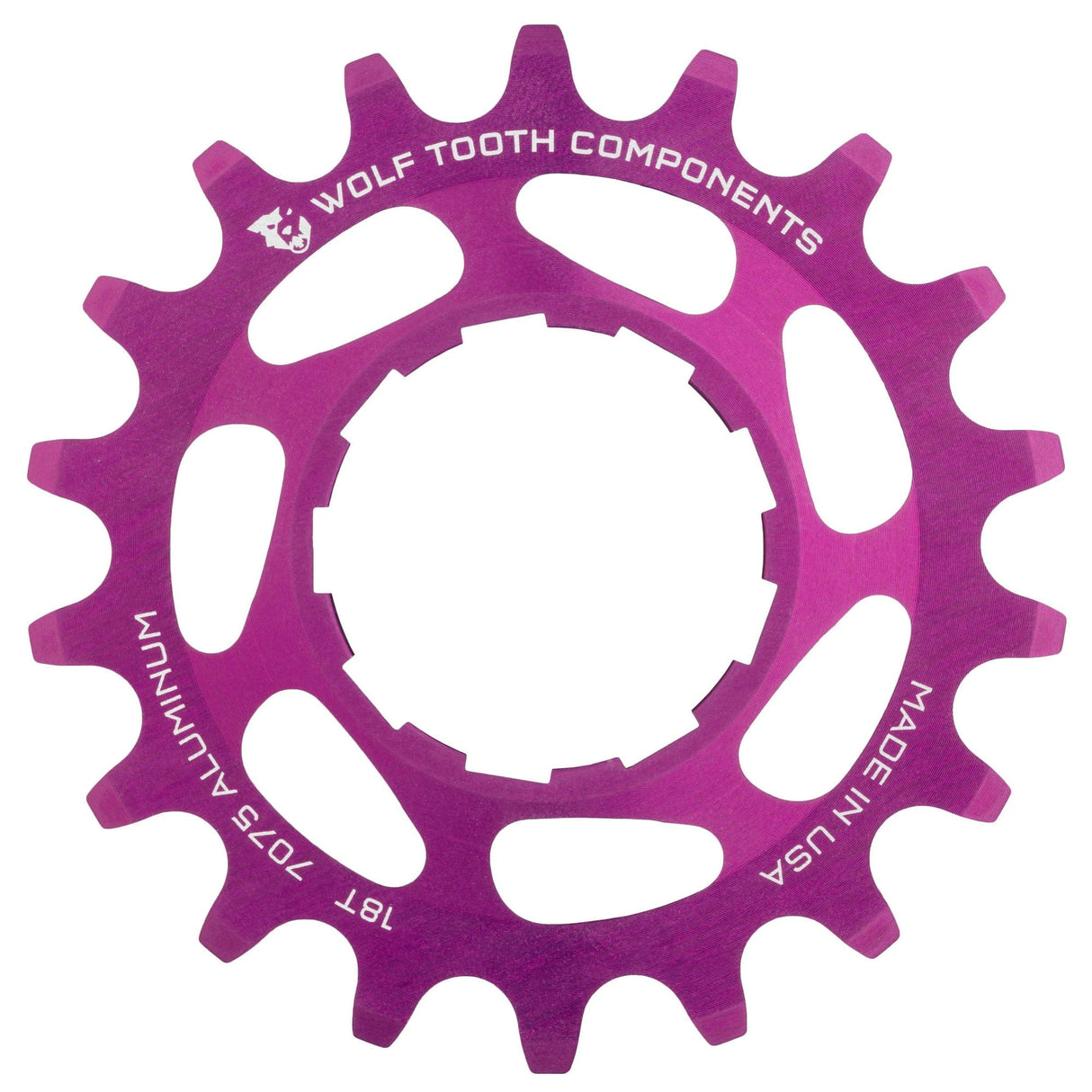 Wolf Tooth Aluminum Single Speed Cog Ultraviolet Purple