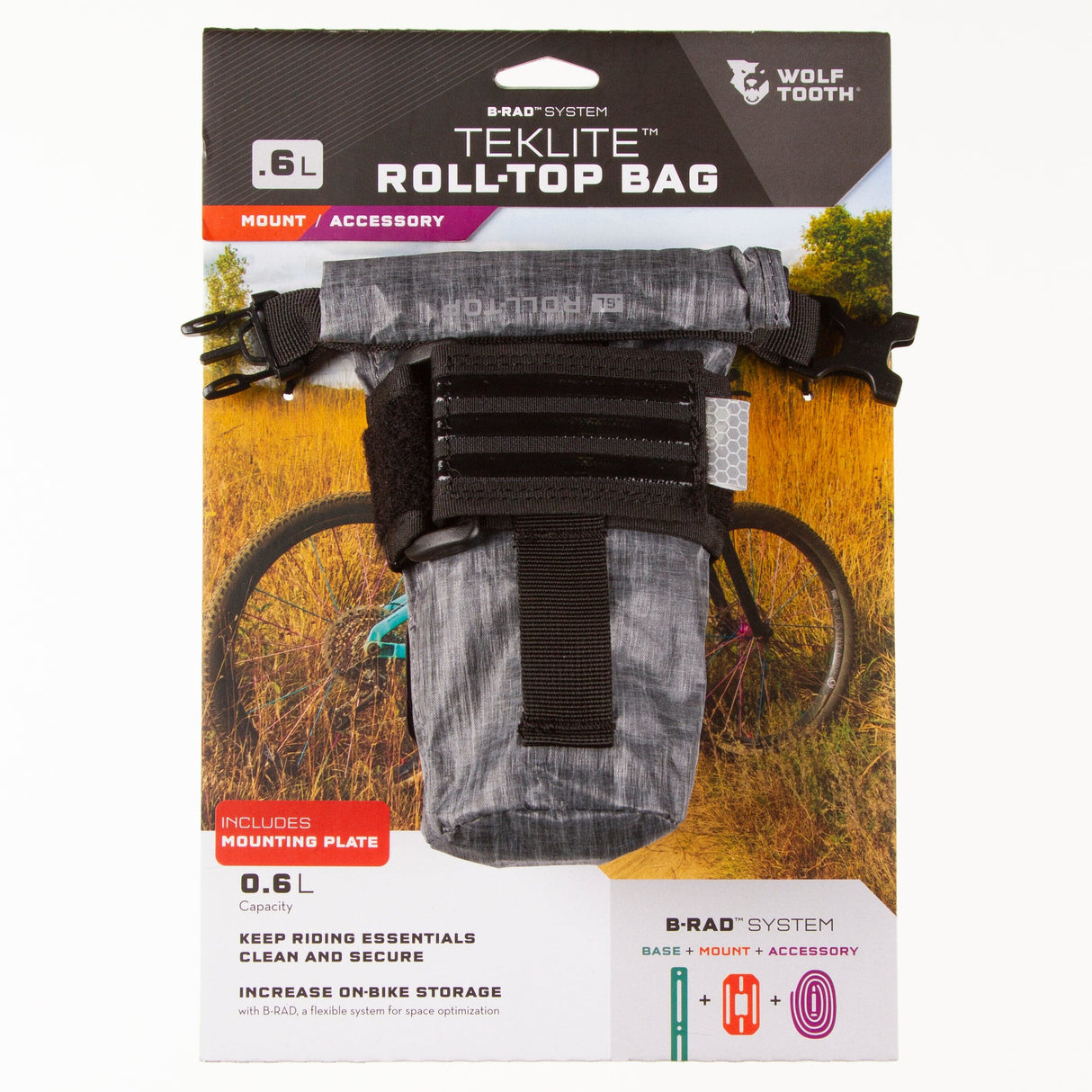 Wolf Tooth B - RAD TekLite Roll - Top Bag 0.6L Gray