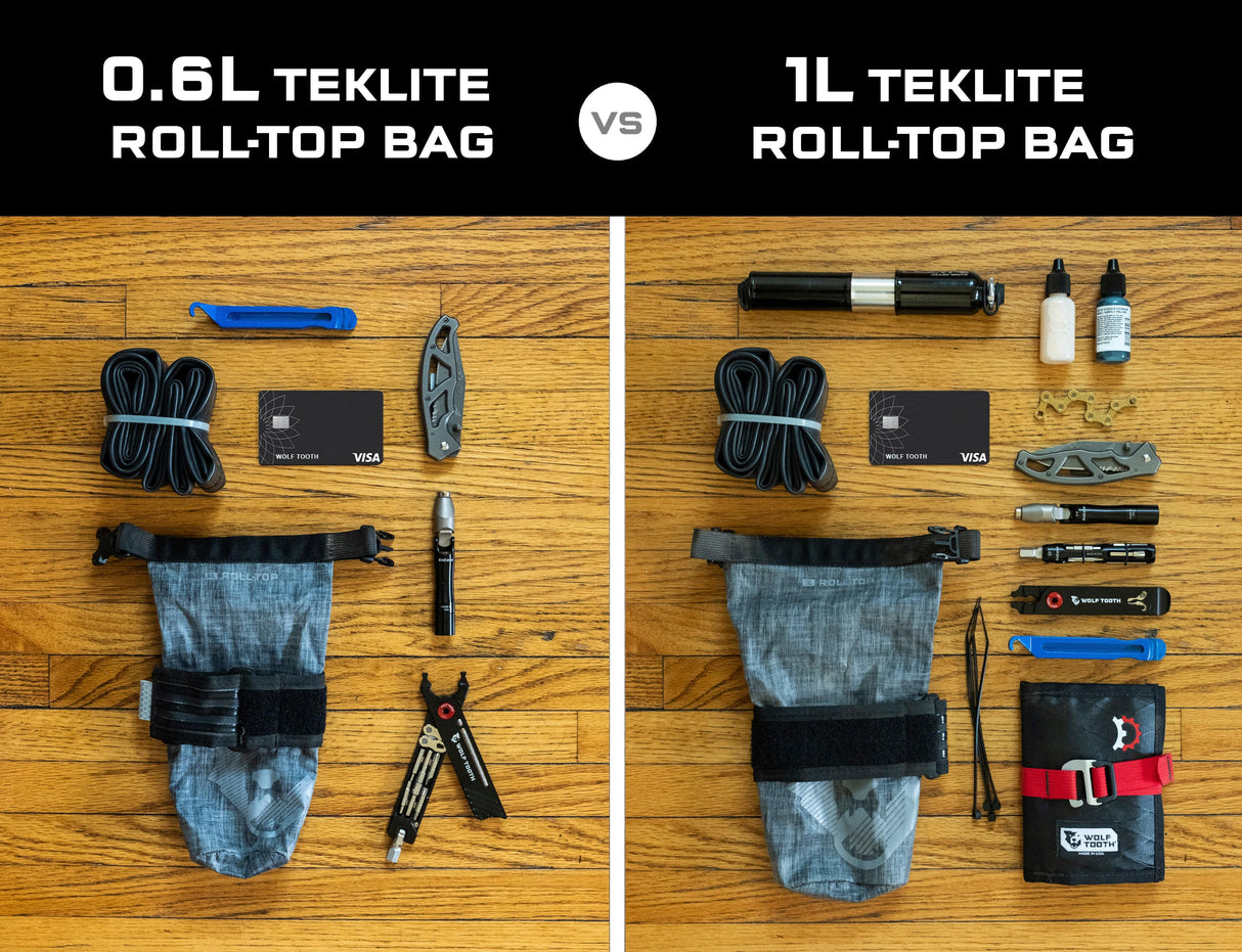 Wolf Tooth B - RAD TekLite Roll - Top Bag 1L Gray