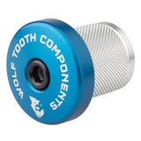 Wolf Tooth Compression Plug with Integrated Spacer Stem Cap Blue