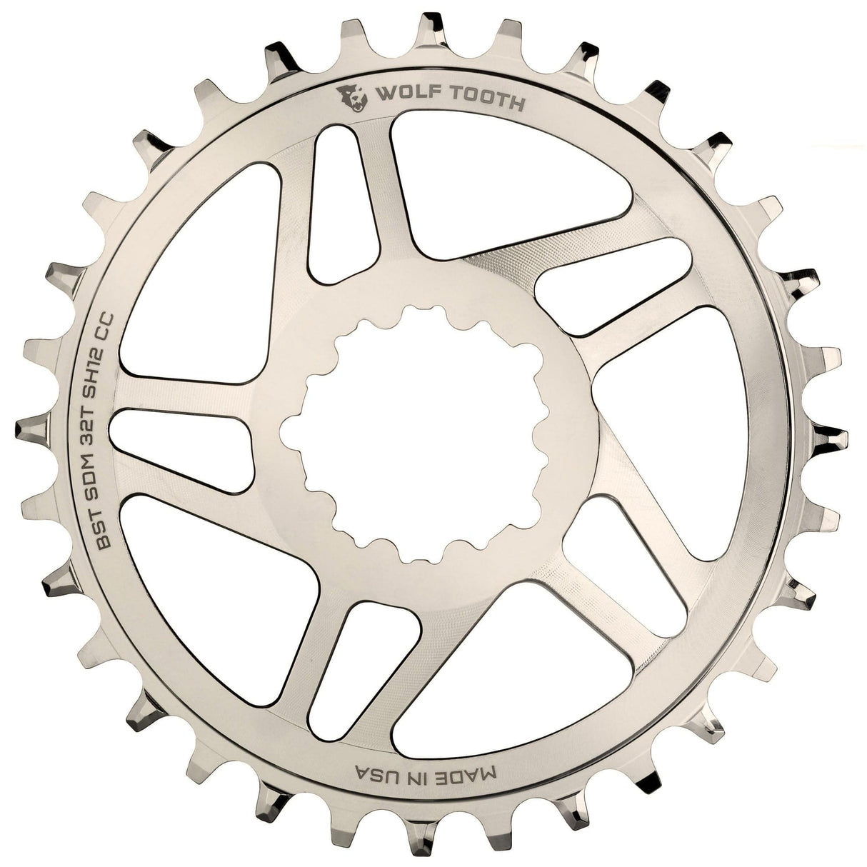 Wolf Tooth Direct Mount Chainrings for Cane Creek and SRAM Cranks for Shimano 12spd Hyperglide+ Chain Nickel