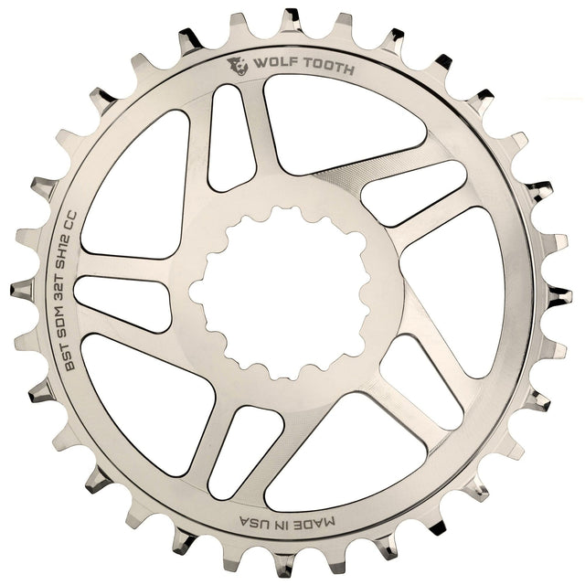Wolf Tooth Direct Mount Chainrings for Cane Creek and SRAM Cranks for Shimano 12spd Hyperglide+ Chain Nickel