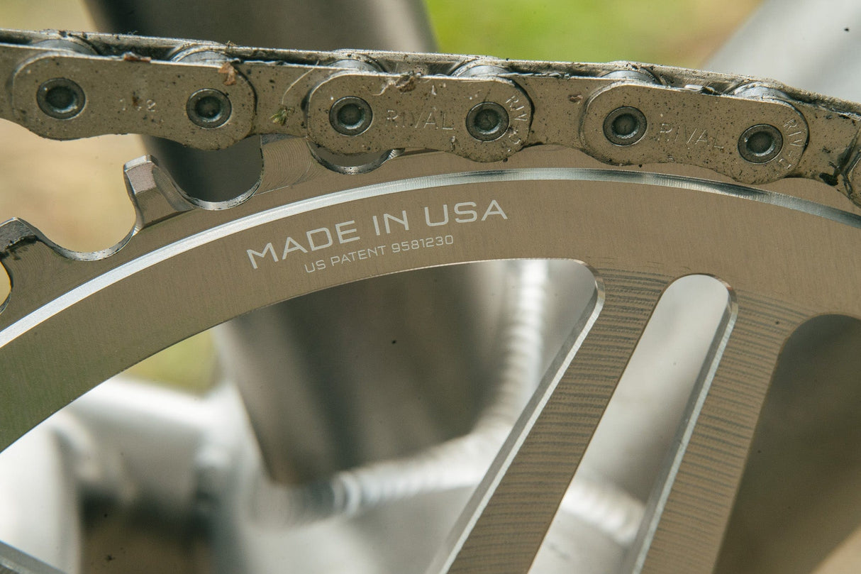 Wolf Tooth Direct Mount Chainrings for SRAM 8 - Bolt Gravel / Road Cranks - Raw Silver Drop - Stop B
