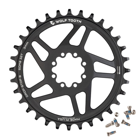 Wolf Tooth Direct Mount Chainrings for SRAM 8 - Bolt Mountain Cranks Drop - Stop B