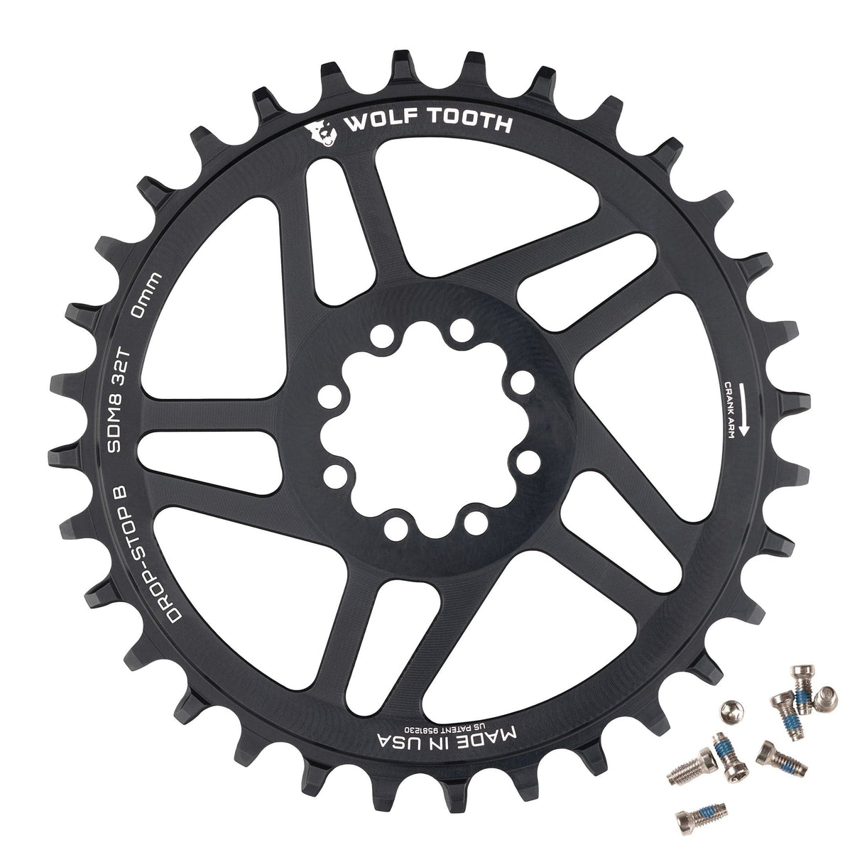 Wolf Tooth Direct Mount Chainrings for SRAM 8 - Bolt Mountain Cranks Drop - Stop B