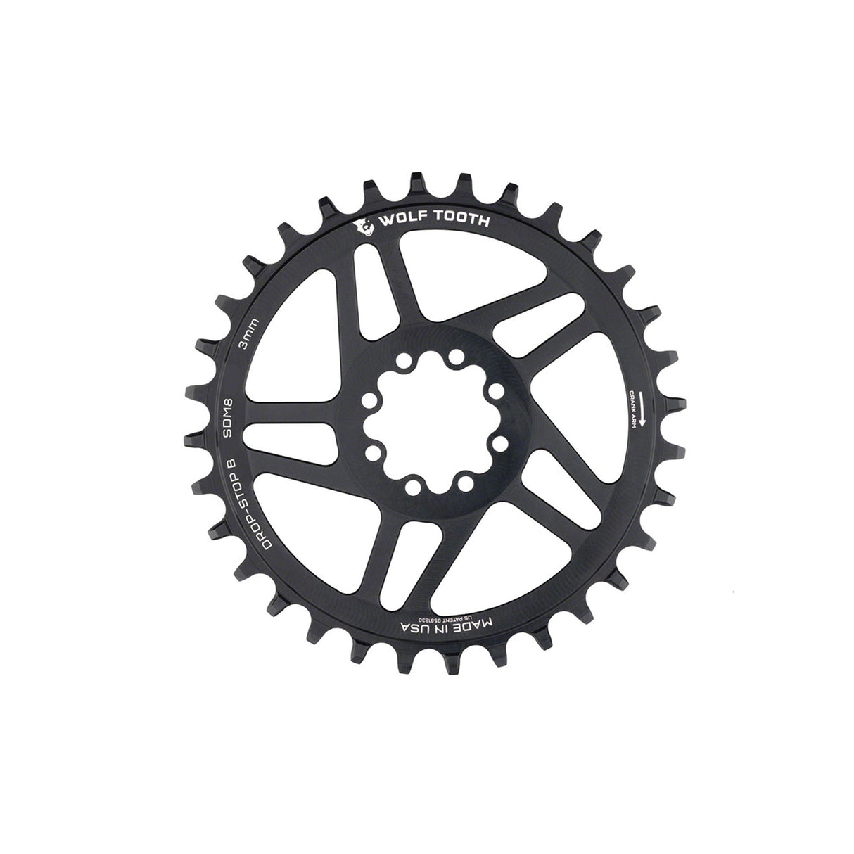 Wolf Tooth Drop - Stop B Chainring SRAM Direct Mount 8 - Bolt 3mm Offset