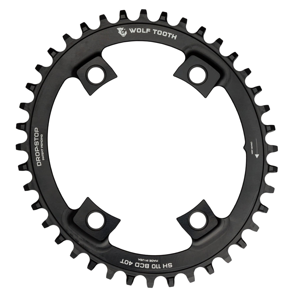 Wolf Tooth Oval 110 BCD Asymmetric 4 - Bolt Chainrings for Shimano Cranks Drop - Stop B