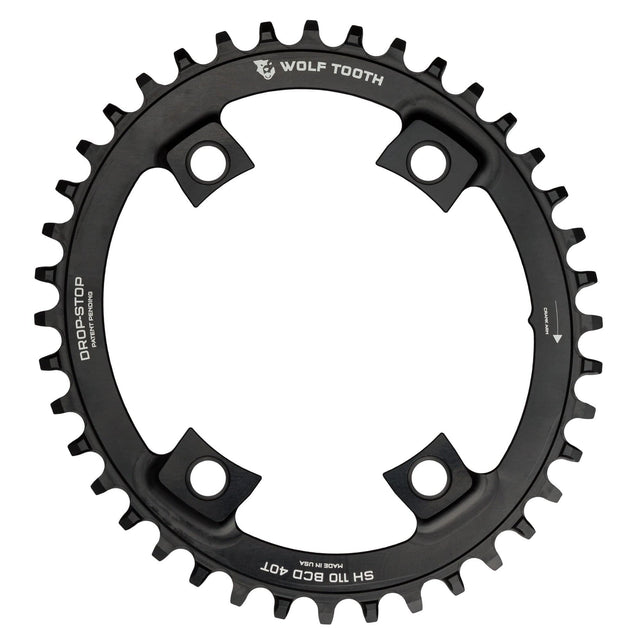 Wolf Tooth Oval 110 BCD Asymmetric 4 - Bolt Chainrings for Shimano Cranks Drop - Stop B