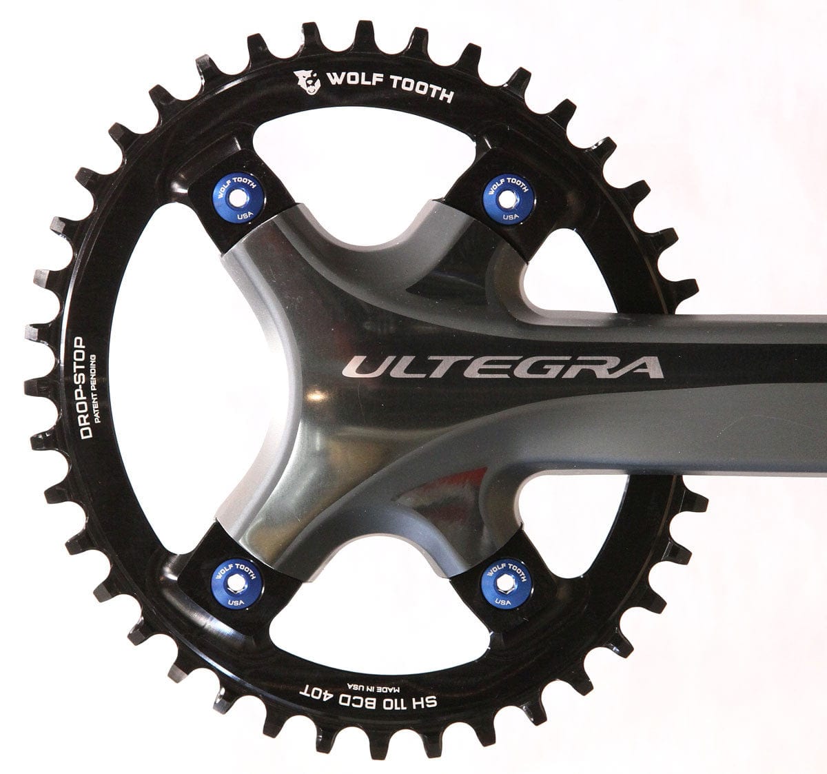Wolf Tooth Oval 110 BCD Asymmetric 4 - Bolt Chainrings for Shimano Cranks Drop - Stop B