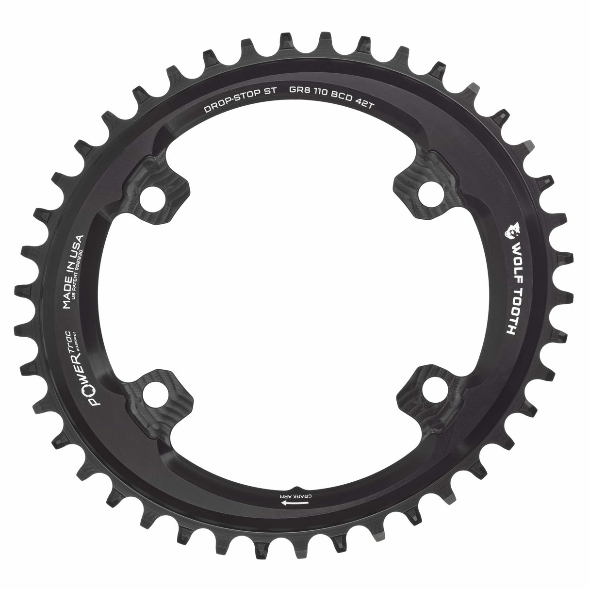 Wolf Tooth Oval 110 BCD Asymmetric 4 - Bolt Chainrings for Shimano GRX Cranks Drop - Stop ST
