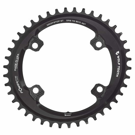 Wolf Tooth Oval 110 BCD Asymmetric 4 - Bolt Chainrings for Shimano GRX Cranks Drop - Stop ST