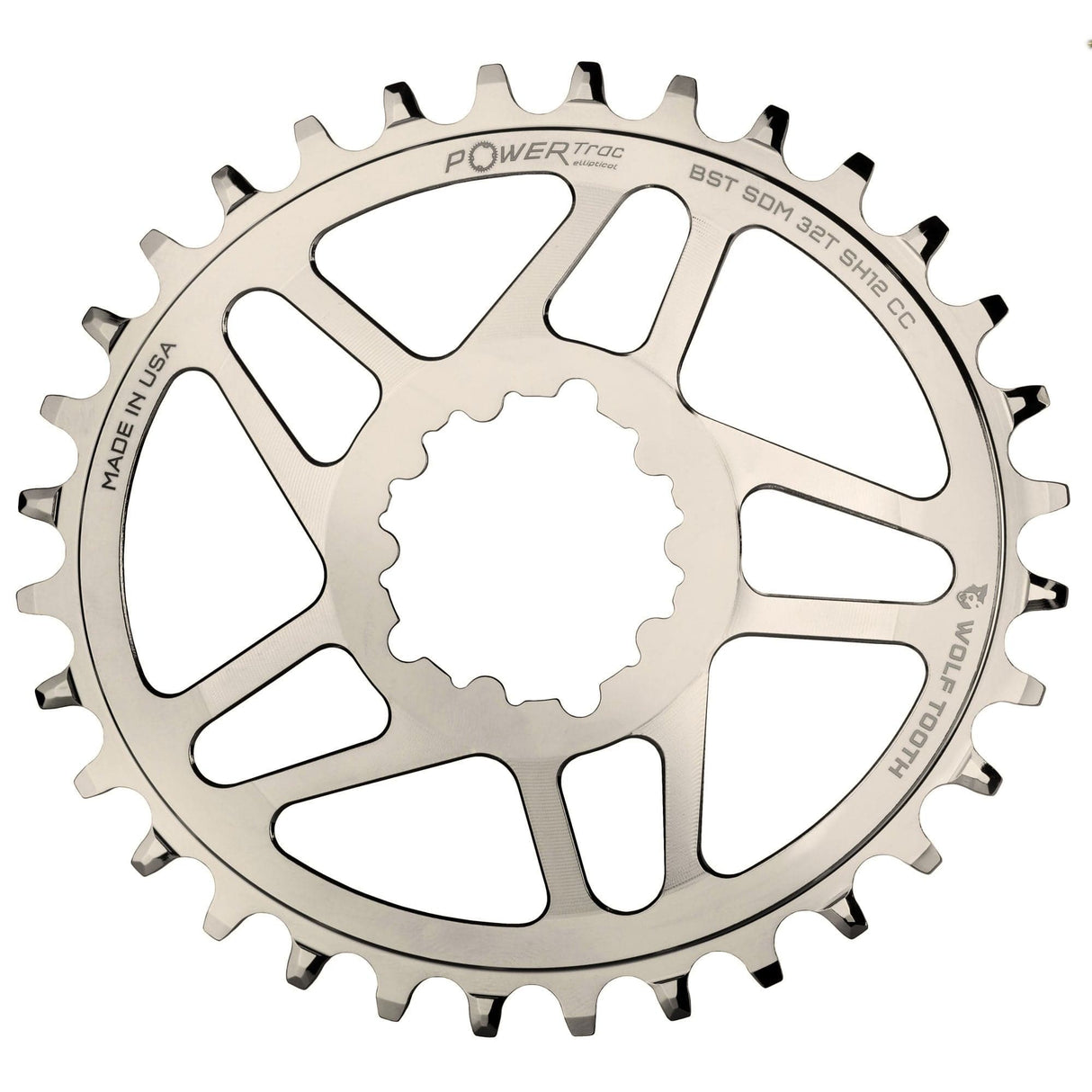 Wolf Tooth Oval Direct Mount Chainrings for Cane Creek and SRAM 3 - Bolt Cranks for Shimano 12spd Hyperglide+ Chain Nickel