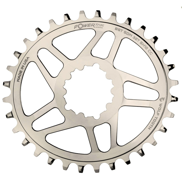 Wolf Tooth Oval Direct Mount Chainrings for Cane Creek and SRAM 3 - Bolt Cranks for Shimano 12spd Hyperglide+ Chain Nickel