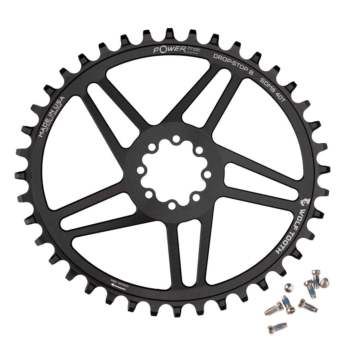 Wolf Tooth Oval Direct Mount Chainrings for SRAM 8 - Bolt Gravel / Road Cranks Drop - Stop B