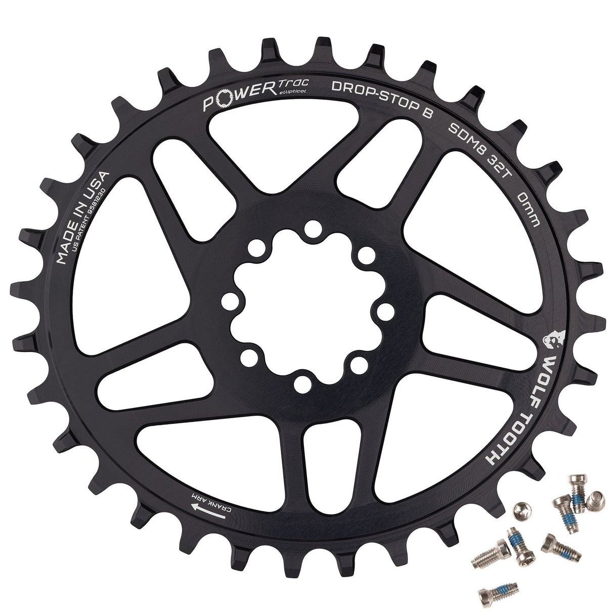 Wolf Tooth Oval Direct Mount Chainrings for SRAM 8 - Bolt Mountain Cranks Drop - Stop B