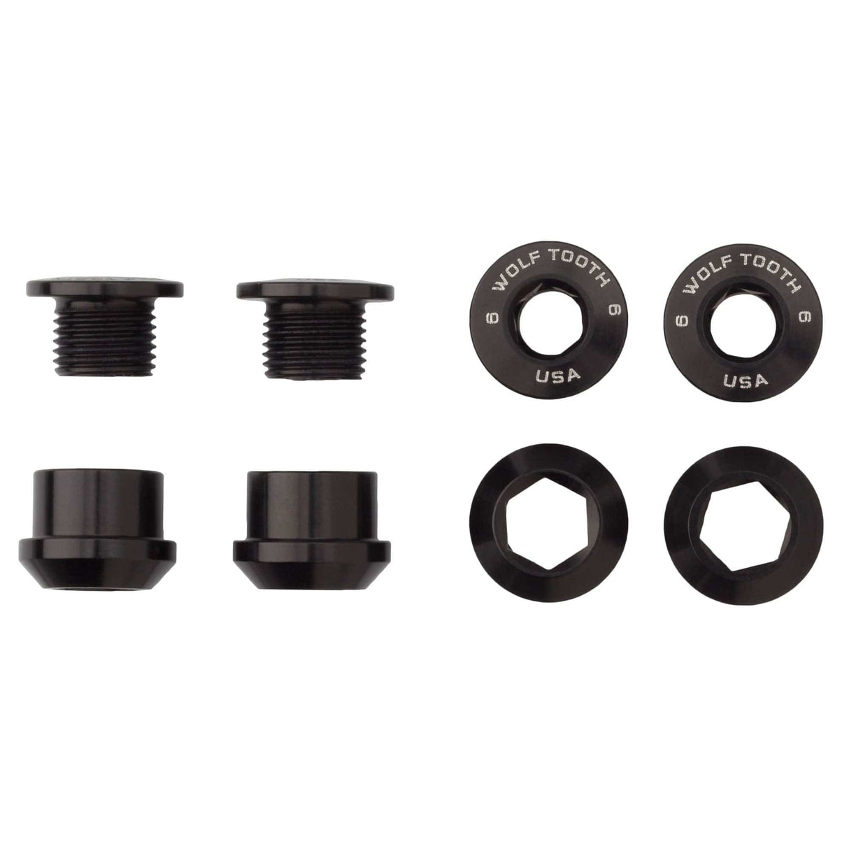 Wolf Tooth Set of 4 Chainring Bolts+Nuts for 1X Aluminum