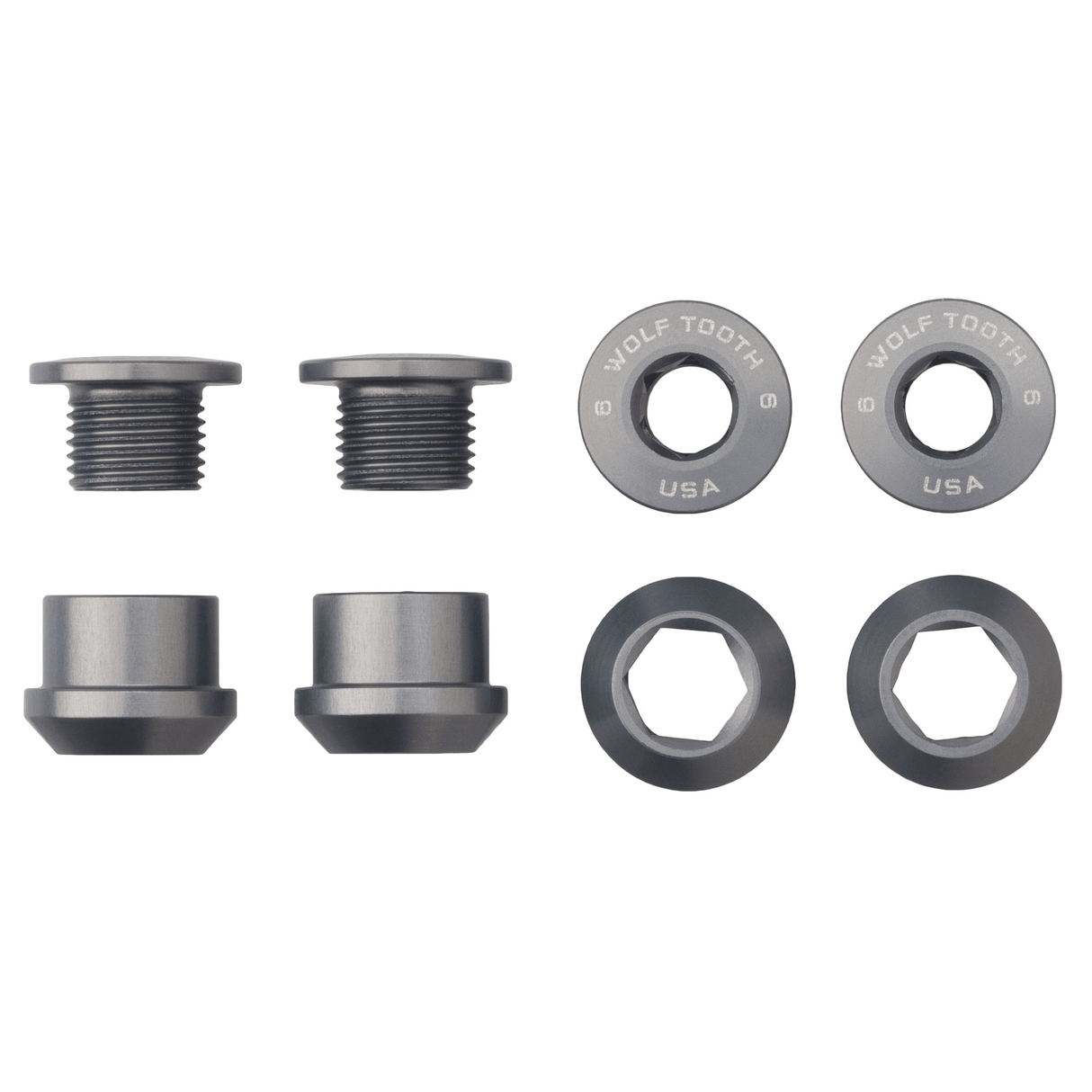 Wolf Tooth Set of 4 Chainring Bolts+Nuts for 1X Aluminum